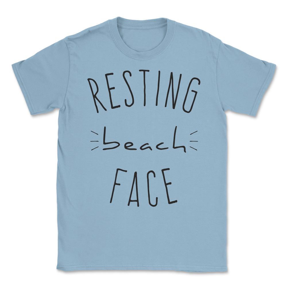Resting Beach Face Unisex T-Shirt - Light Blue