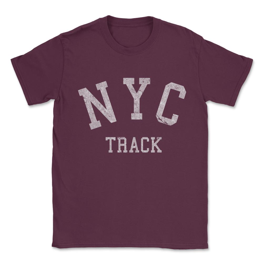 NYC Track Vintage Unisex T-Shirt - Maroon