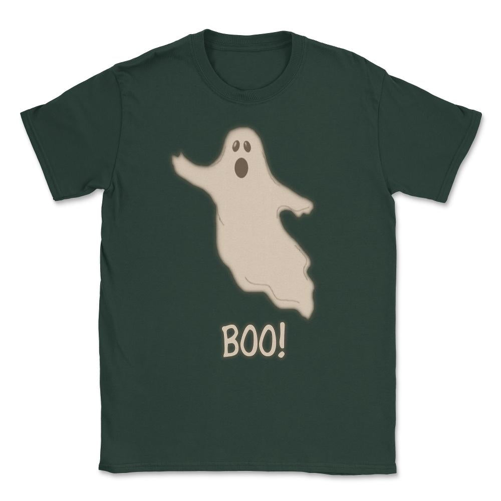 Boo The Ghost Unisex T-Shirt - Forest Green