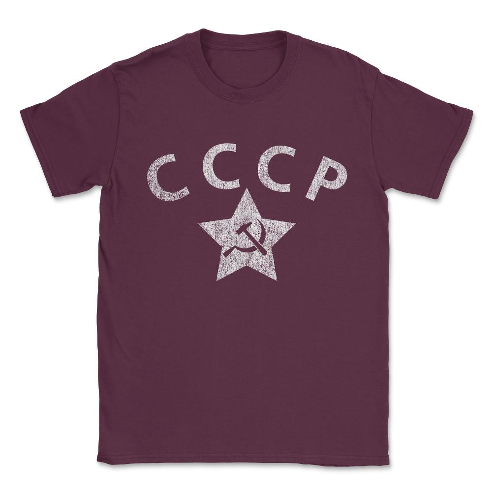 Vintage Russia CCCP Soviet Police Unisex T-Shirt - Maroon