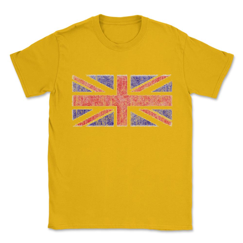 Retro UK Union Jack Flag Unisex T-Shirt - Gold