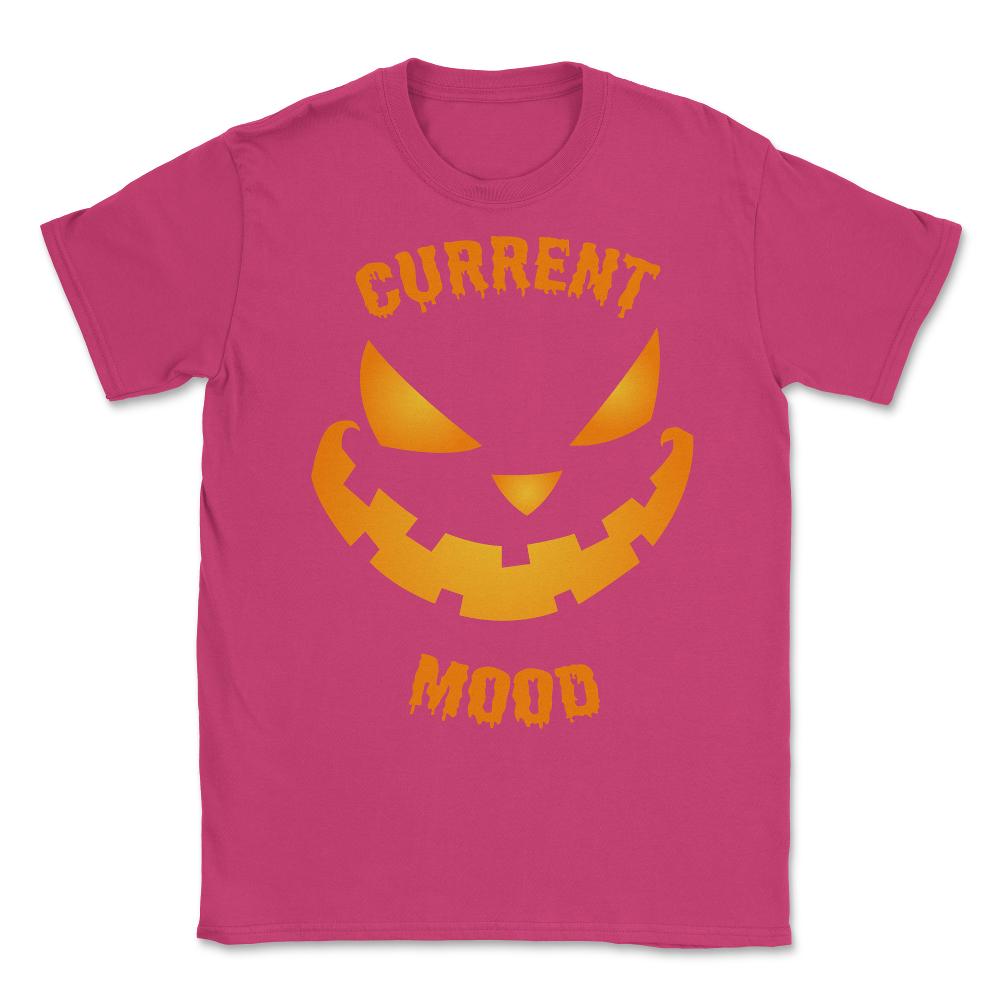 Current Mood Halloween Pumpkin Jack-O-Lantern Unisex T-Shirt - Heliconia