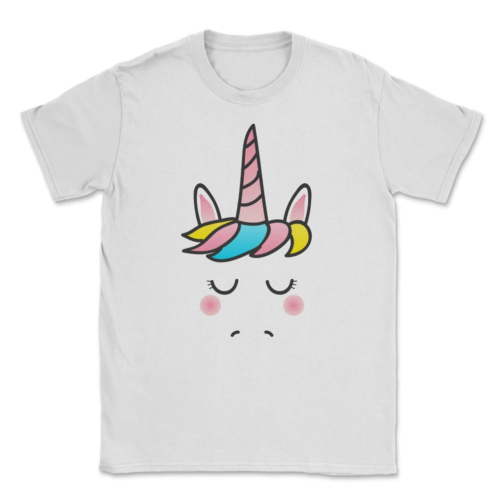 Cute Unicorn Face Unisex T-Shirt - White