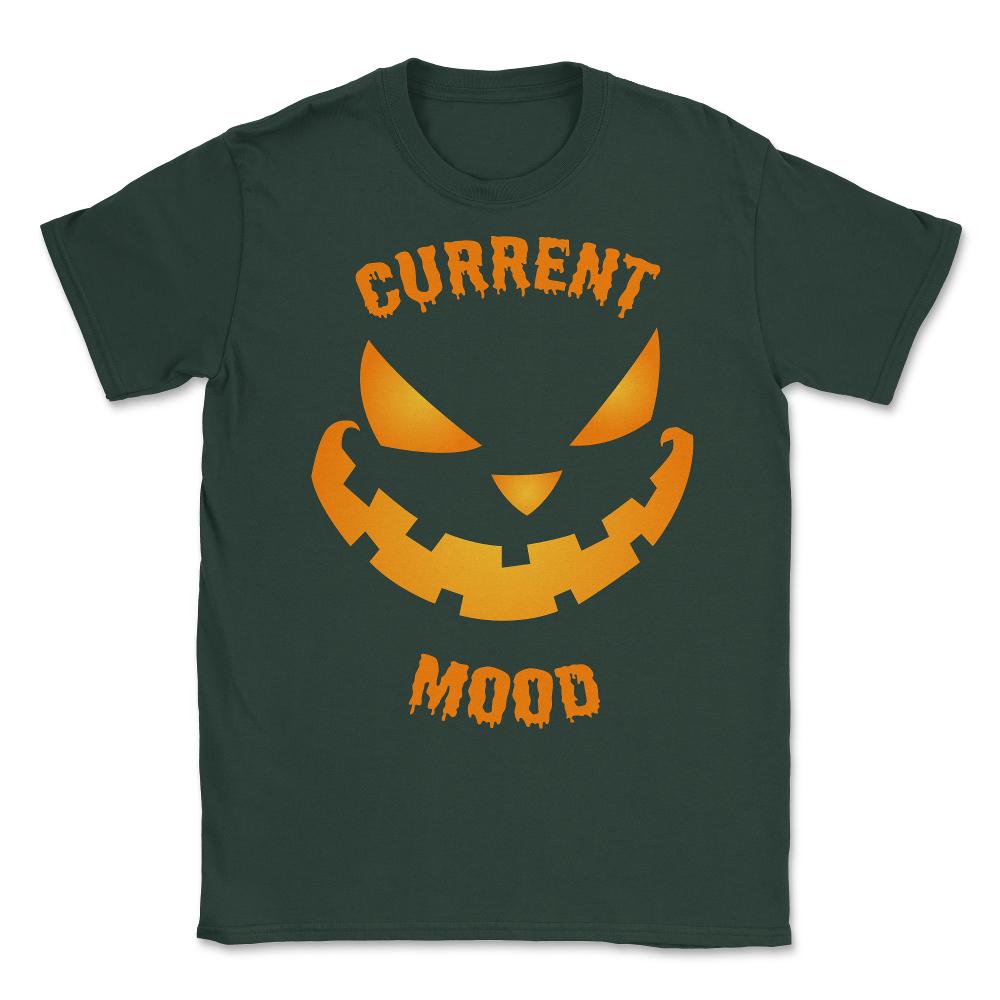 Current Mood Halloween Pumpkin Jack-O-Lantern Unisex T-Shirt - Forest Green