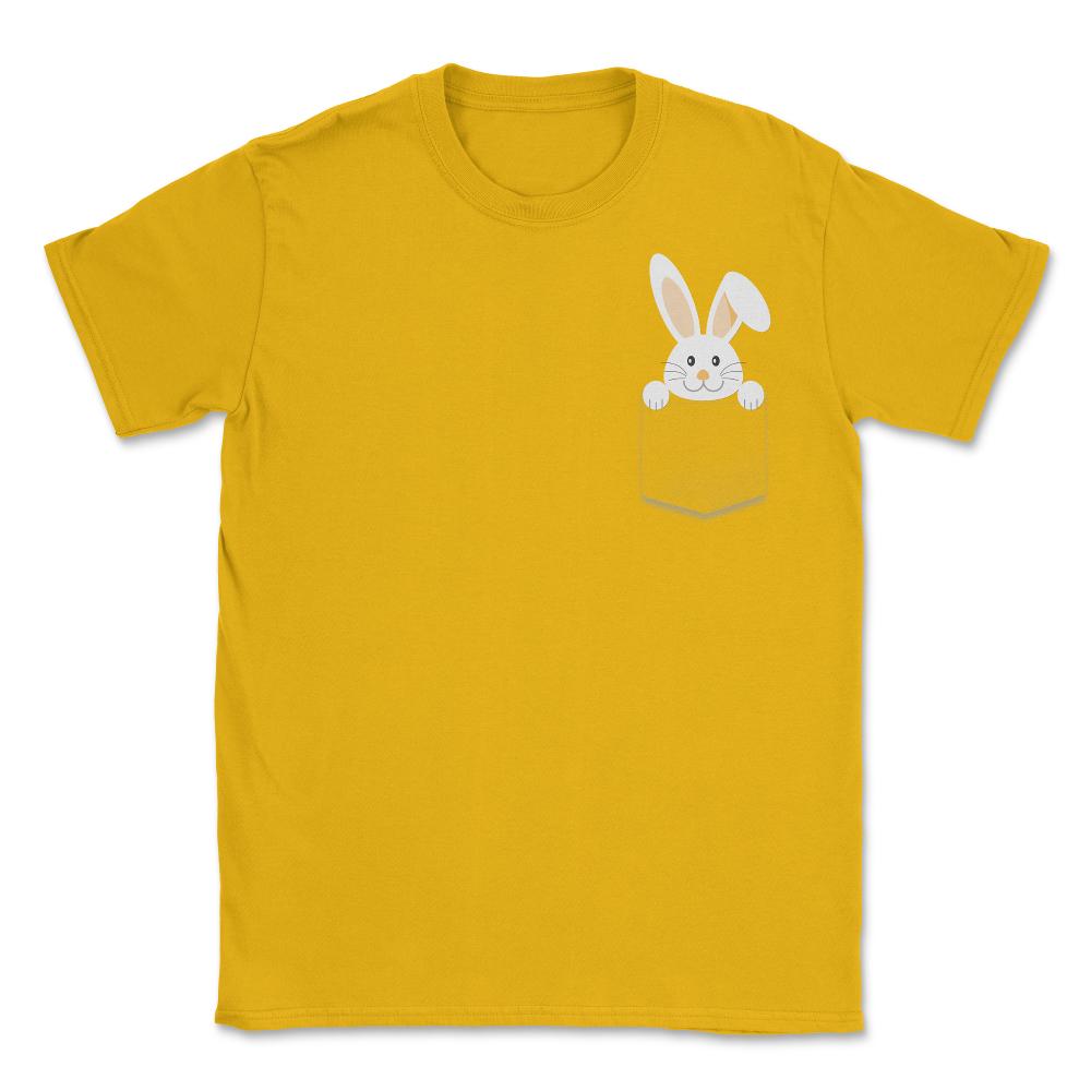 Easter Bunny Pocket Unisex T-Shirt - Gold