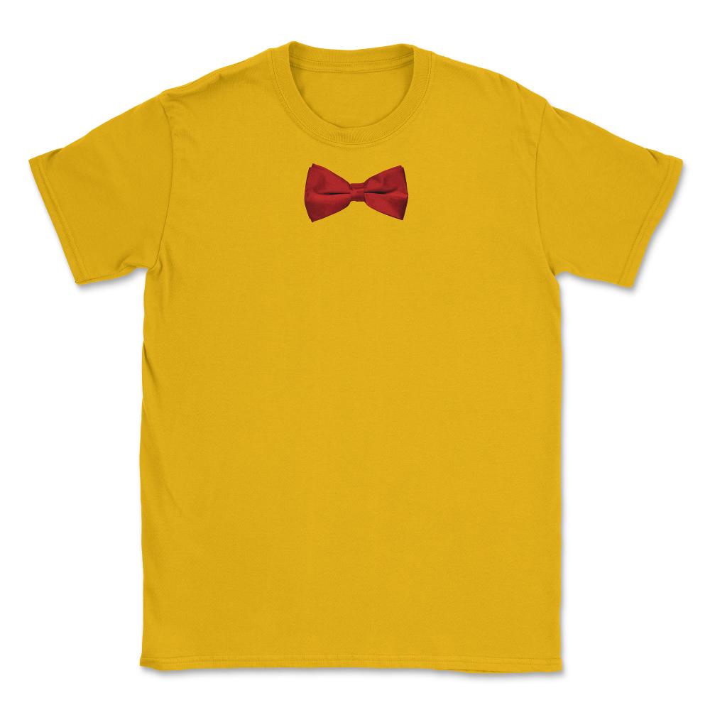 Red Bow Tie Unisex T-Shirt - Gold