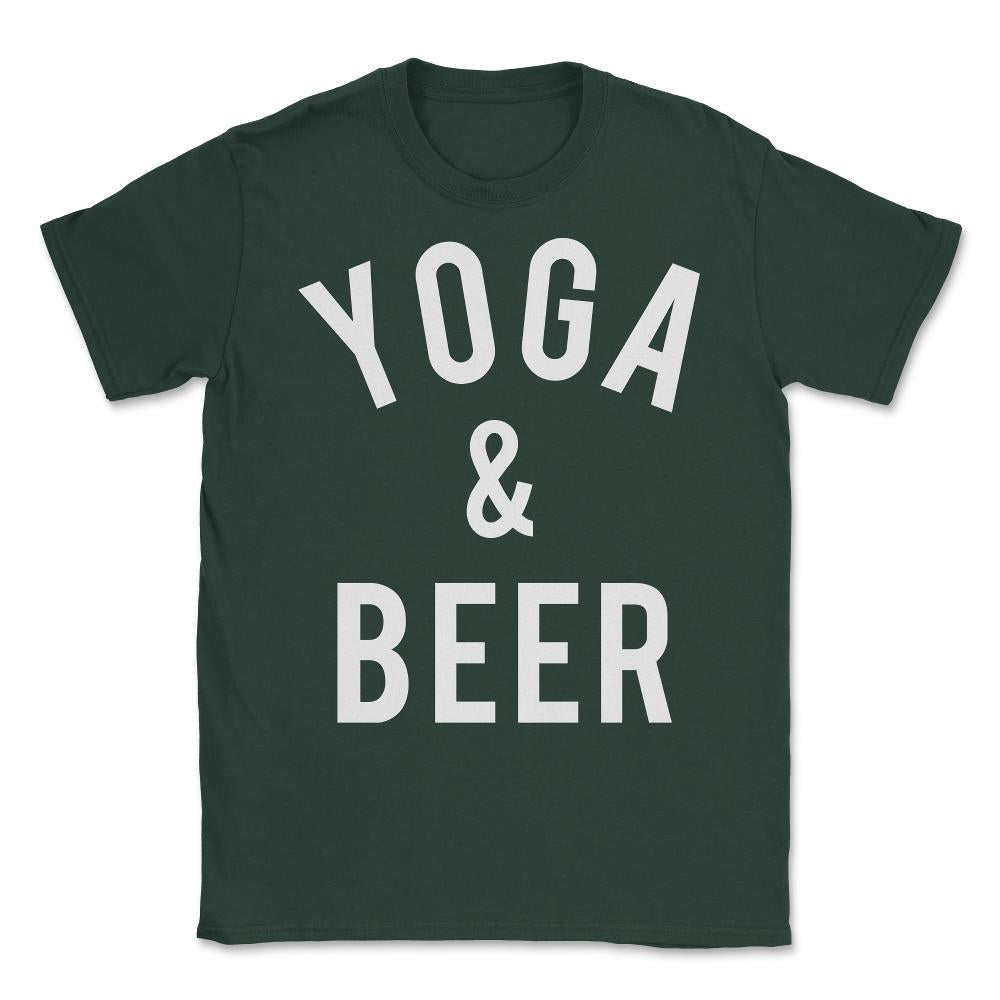 Yoga and Beer Unisex T-Shirt - Forest Green