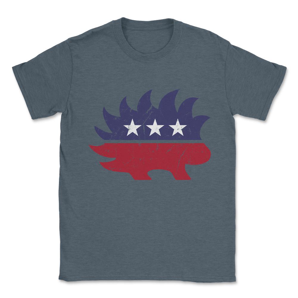 Libertarian Porcupine Unisex T-Shirt - Dark Grey Heather