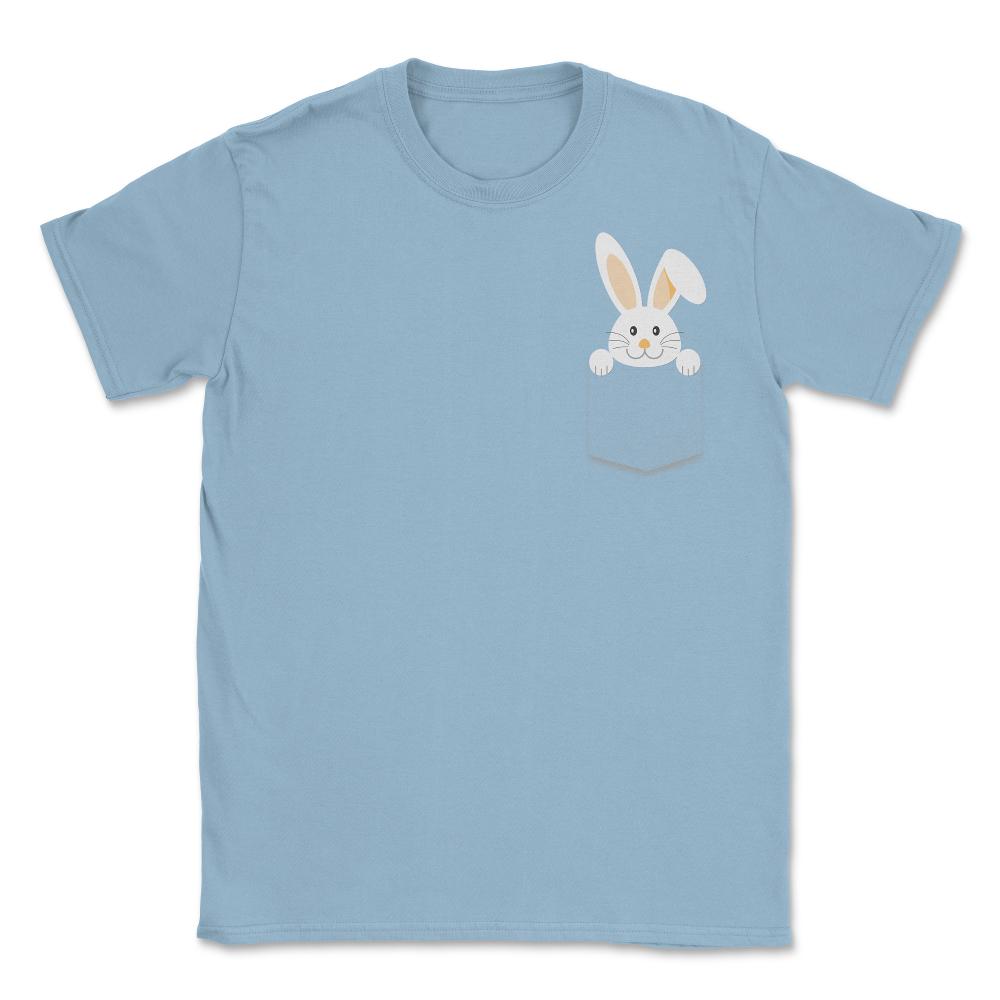 Easter Bunny Pocket Unisex T-Shirt - Light Blue