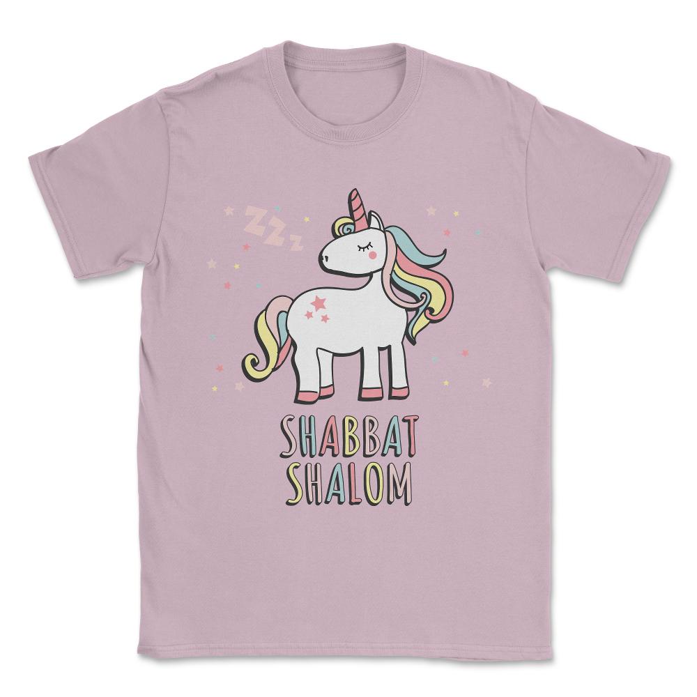 Shabbat Shalom Jewish Unicorn  Unisex T-Shirt - Light Pink