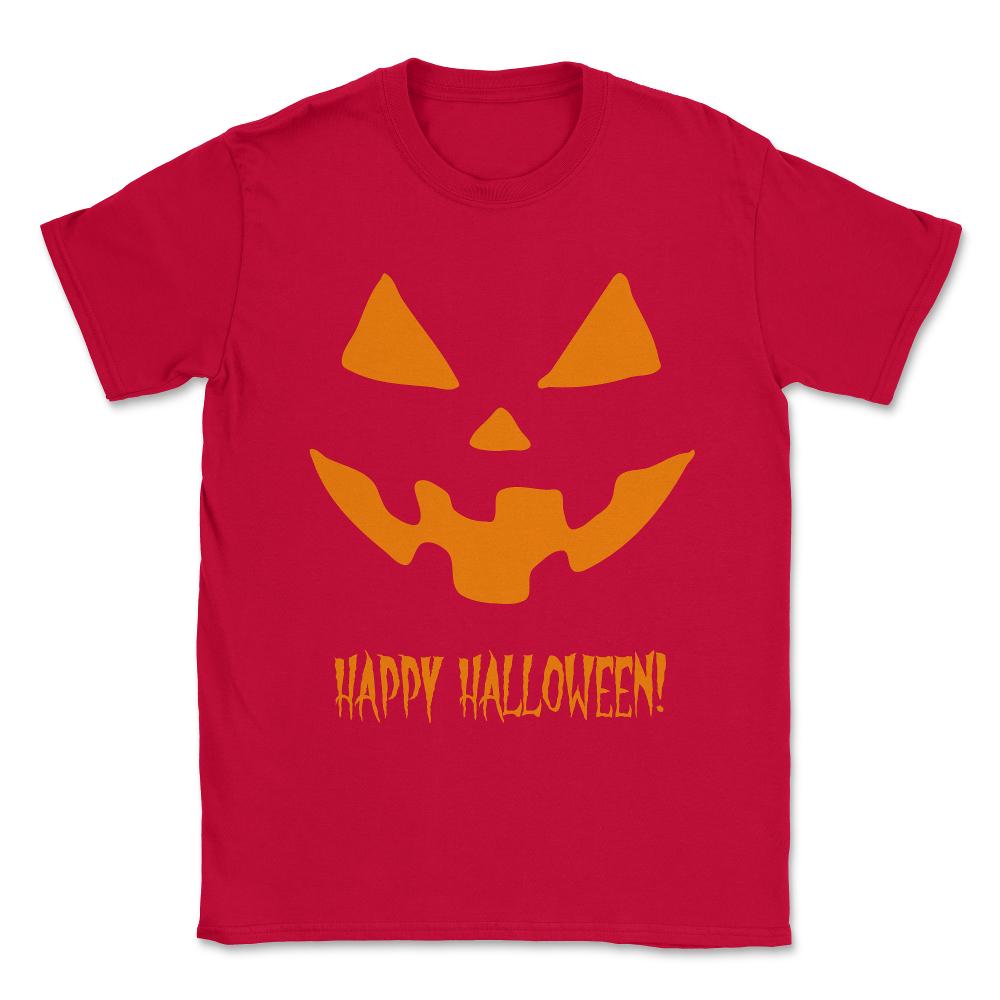 Jack-O-Lantern Happy Halloween Pumpkin Unisex T-Shirt - Red