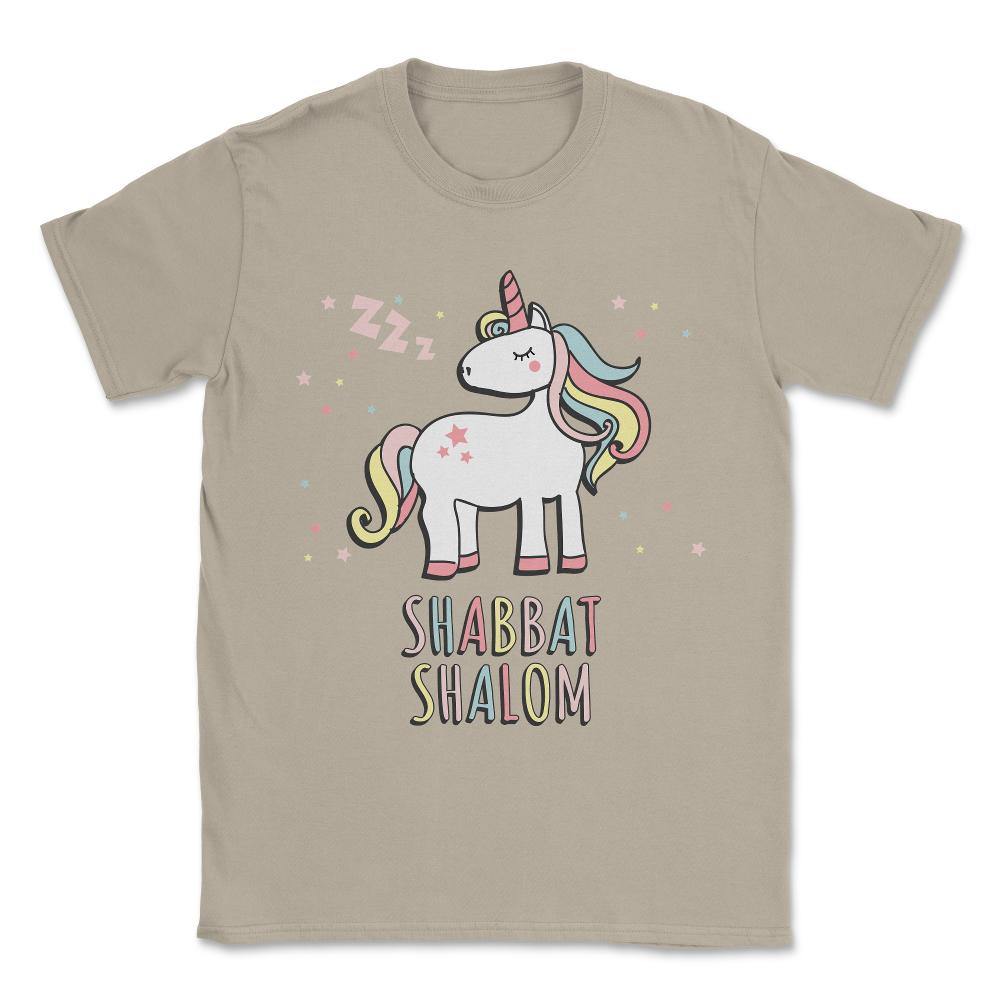 Shabbat Shalom Jewish Unicorn  Unisex T-Shirt - Cream