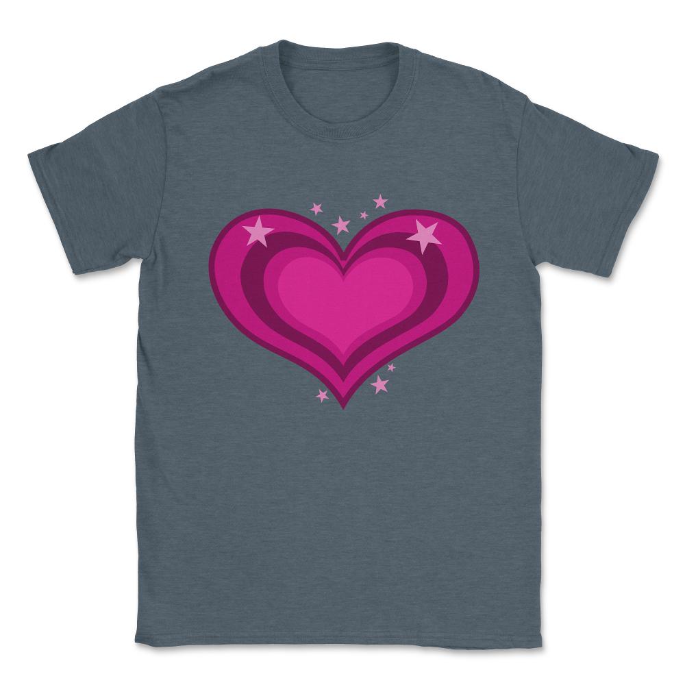 Pink Heart Valentine's Day Be Mine Valentine Unisex T-Shirt - Dark Grey Heather