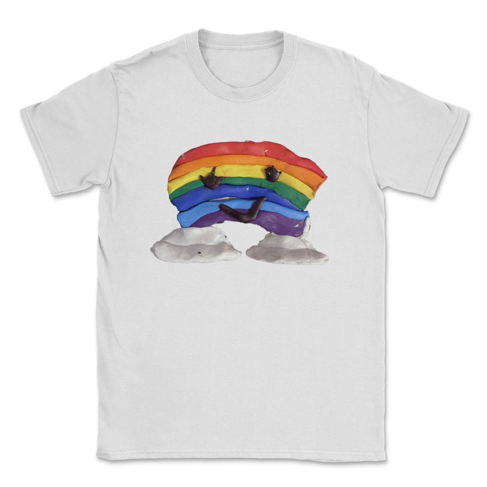 Cute Kawaii Rainbow Clay Unisex T-Shirt - White