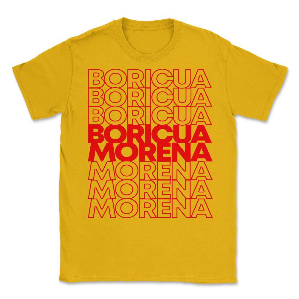 Boricua Morena Puerto Rican Unisex T-Shirt - Gold