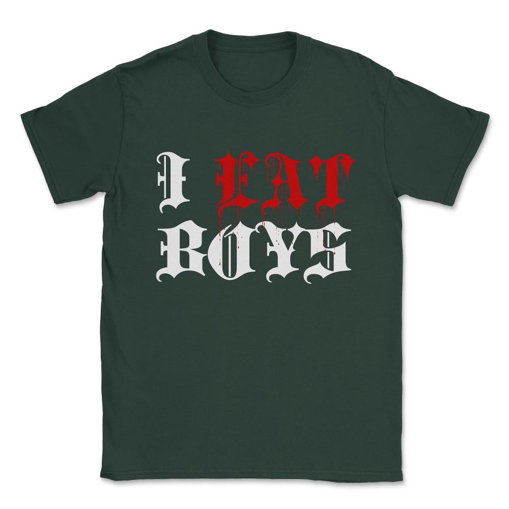 I Eat Boys Vampire Halloween Unisex T-Shirt - Forest Green
