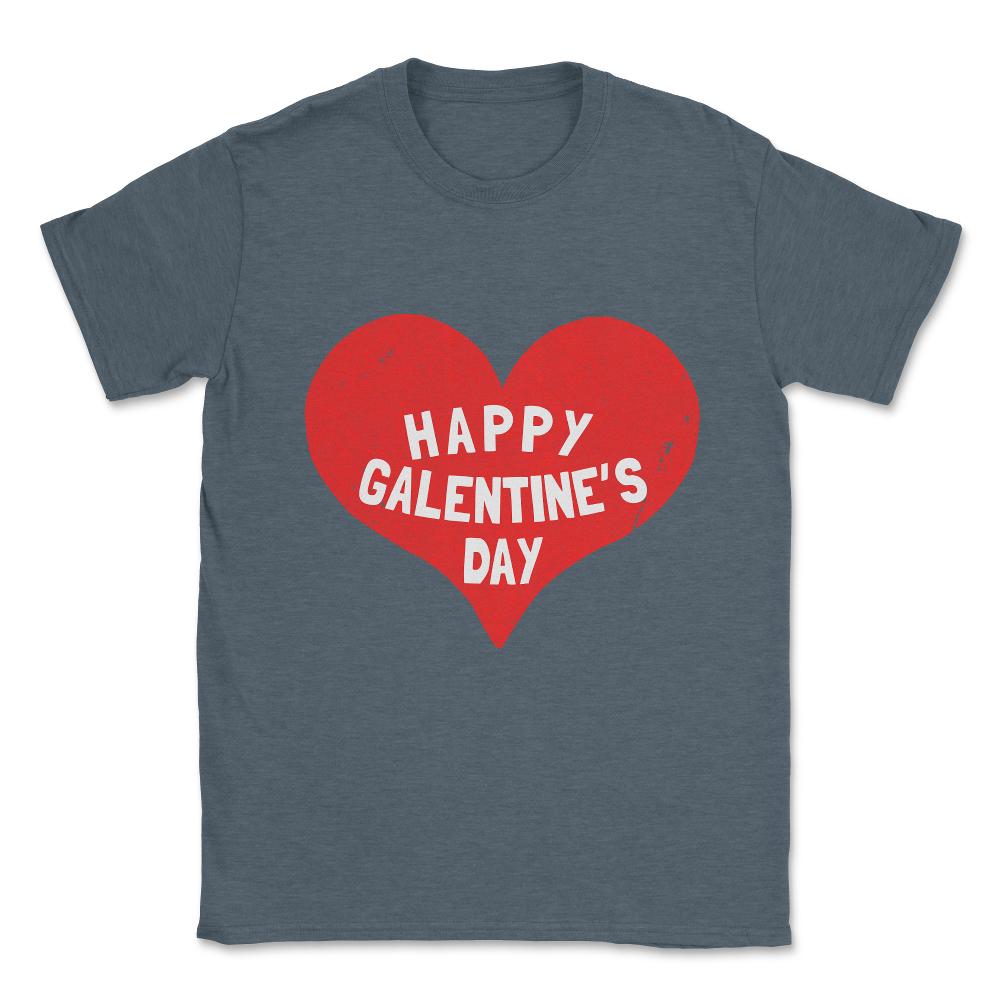 Happy Galentine's Day Unisex T-Shirt - Dark Grey Heather