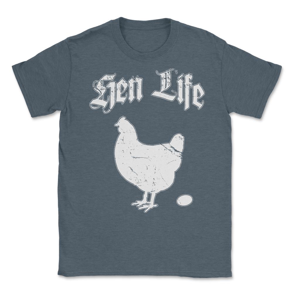 Hen Life Chicken Farmer Unisex T-Shirt - Dark Grey Heather
