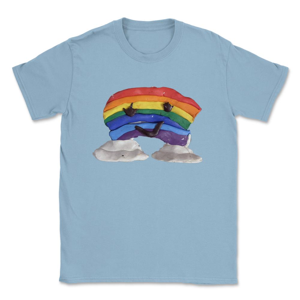 Cute Kawaii Rainbow Clay Unisex T-Shirt - Light Blue