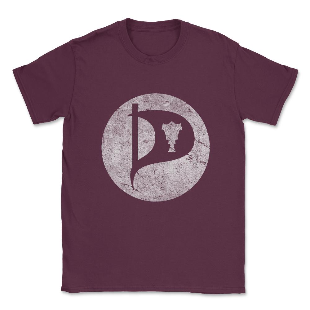 Iceland Pirate Party Vintage Unisex T-Shirt - Maroon