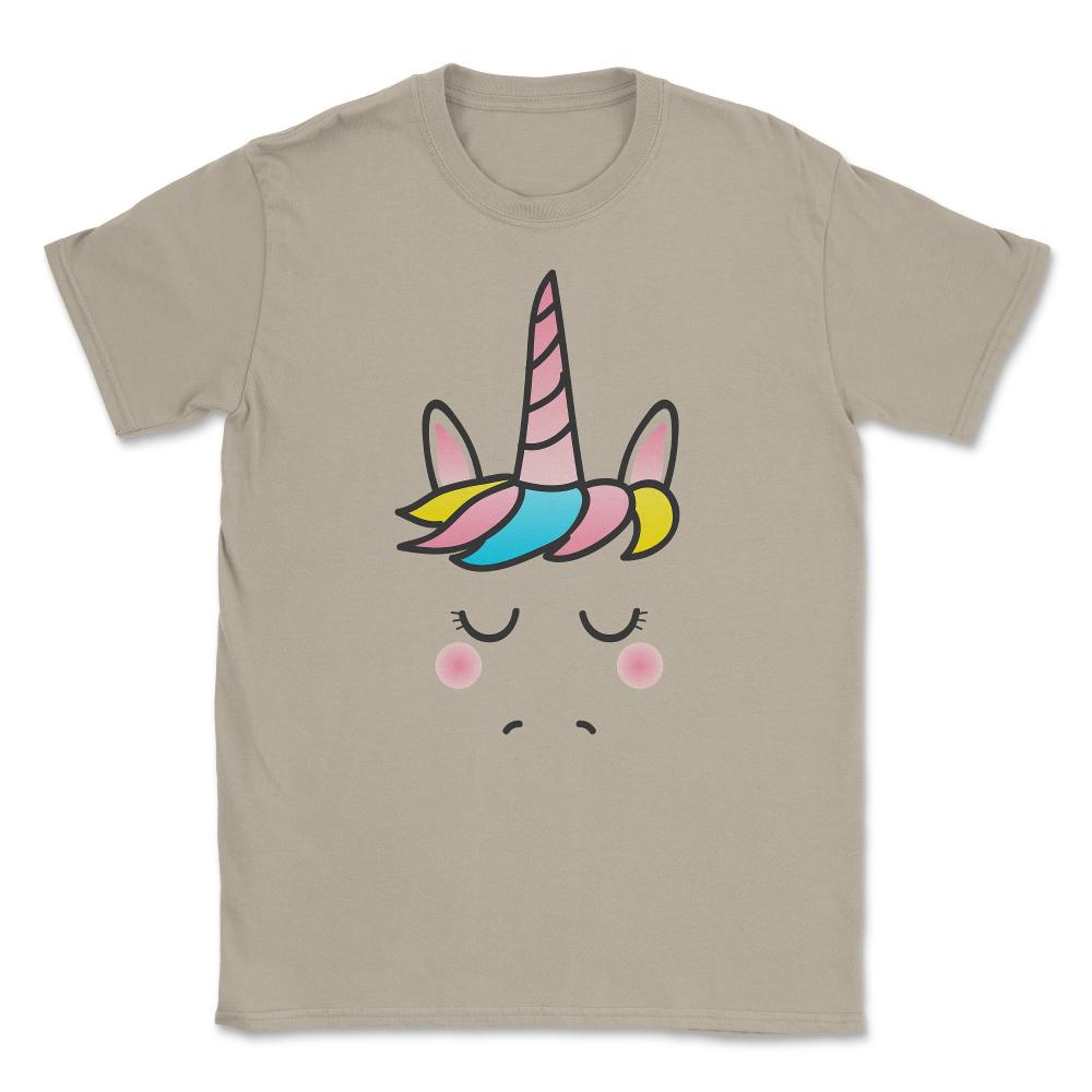 Cute Unicorn Face Unisex T-Shirt - Cream
