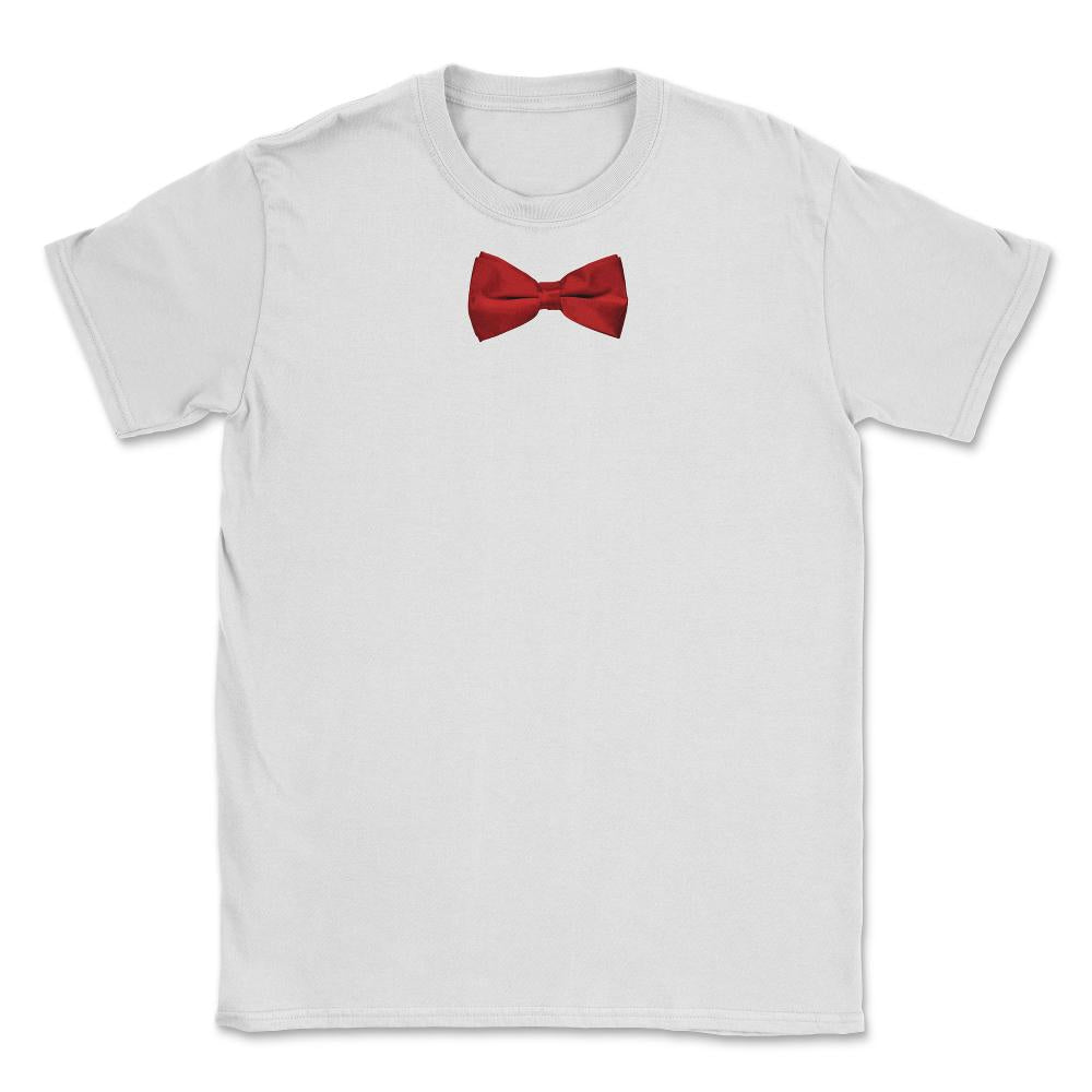 Red Bow Tie Unisex T-Shirt - White