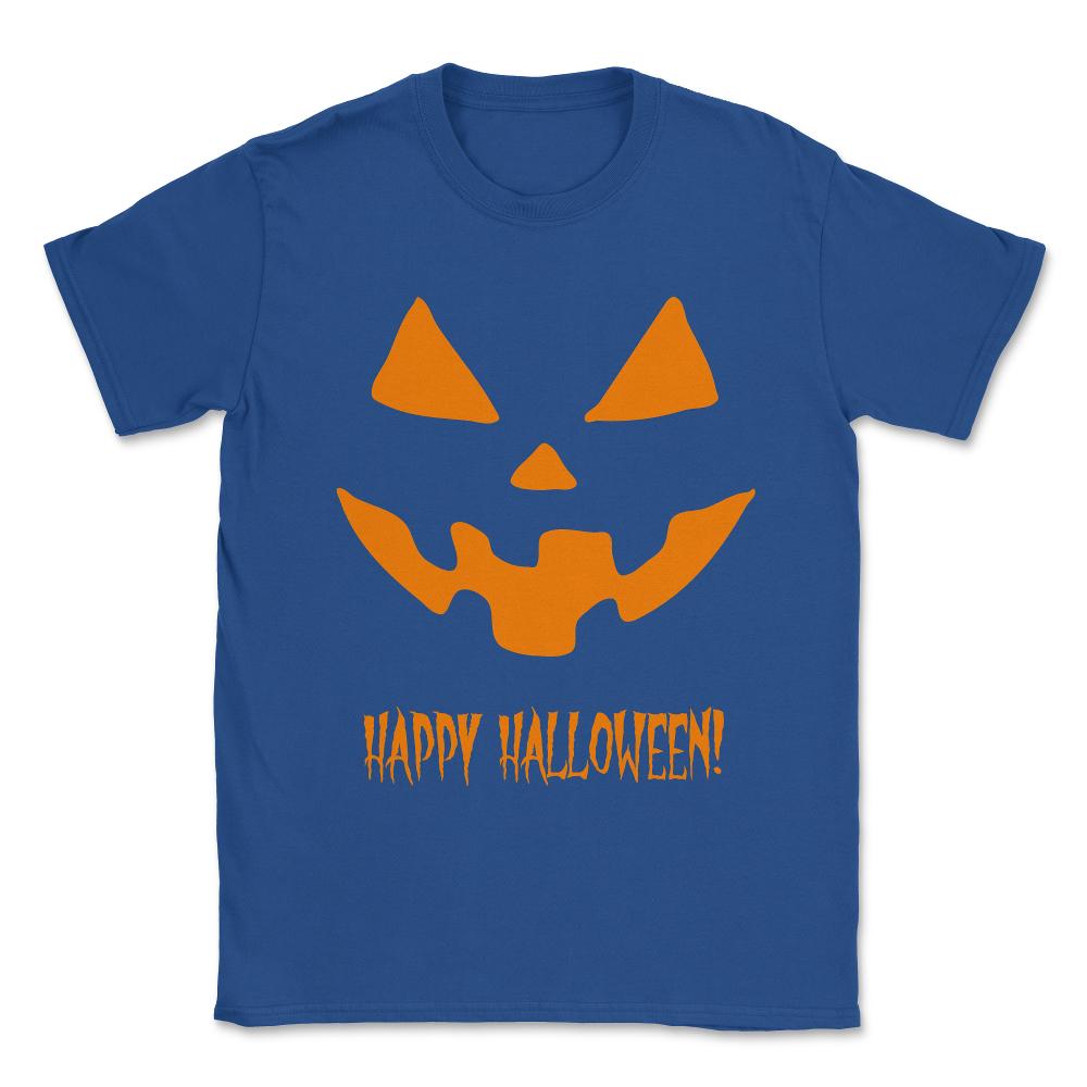 Jack-O-Lantern Happy Halloween Pumpkin Unisex T-Shirt - Royal Blue