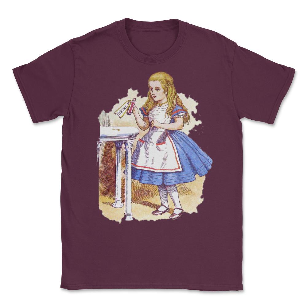 Alice In Wonderland Vintage Unisex T-Shirt - Maroon