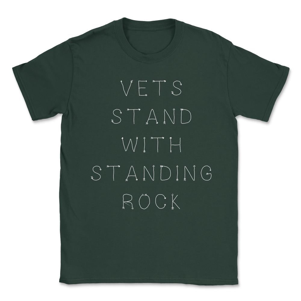 Vets Stand With Standing Rock Unisex T-Shirt - Forest Green
