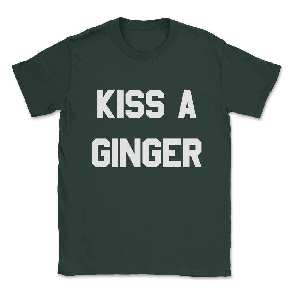 Kiss A Ginger Unisex T-Shirt - Forest Green