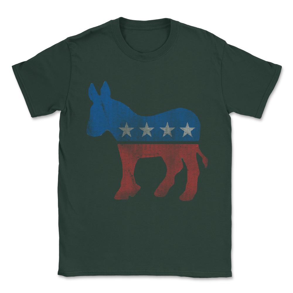 Democrat Donkey Vintage Unisex T-Shirt - Forest Green