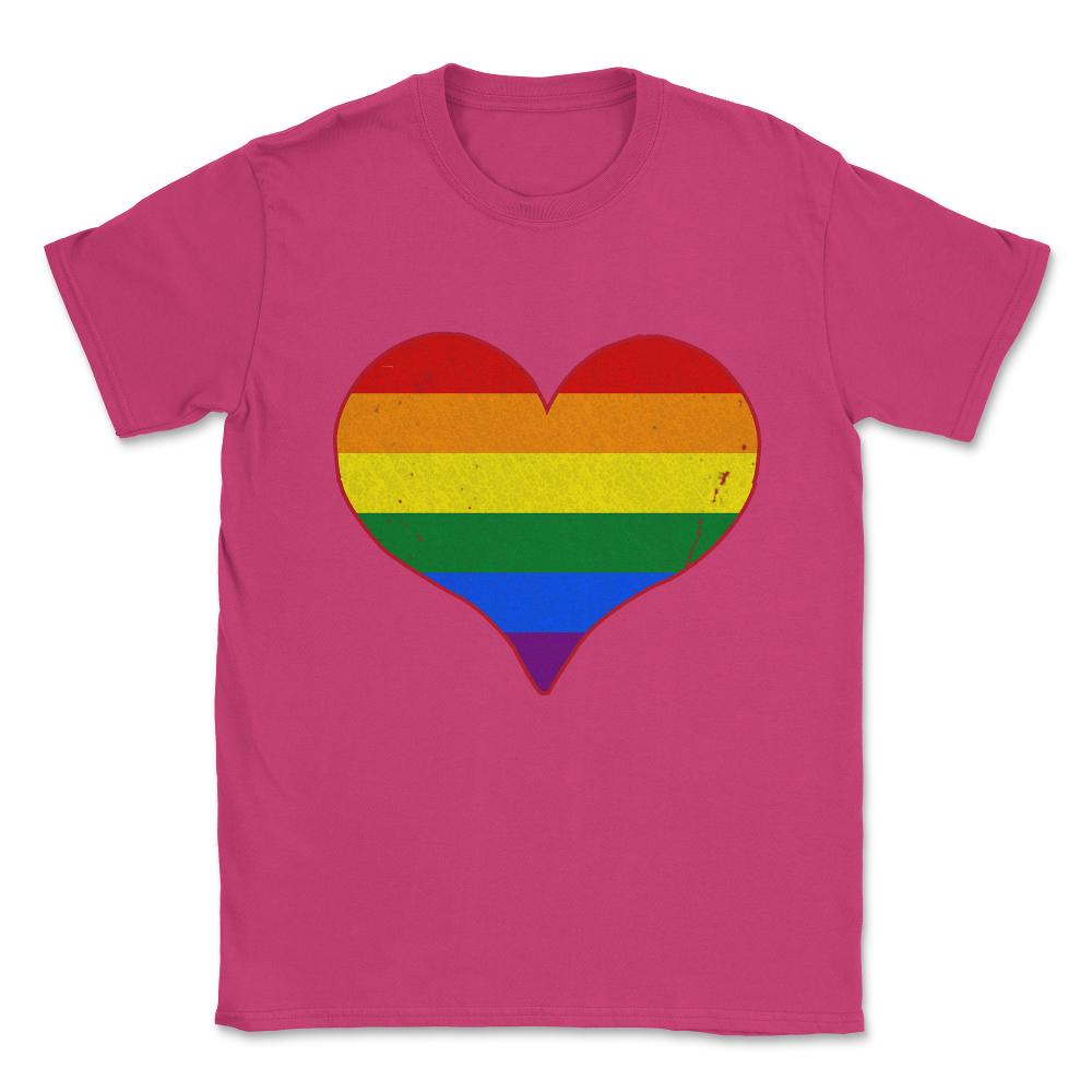 Gay Pride Love Heart Unisex T-Shirt - Heliconia