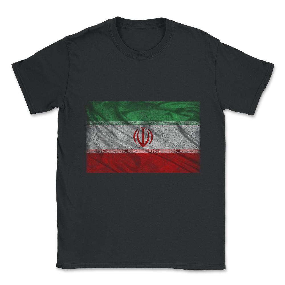 Iran Flag Vintage Unisex T-Shirt - Black