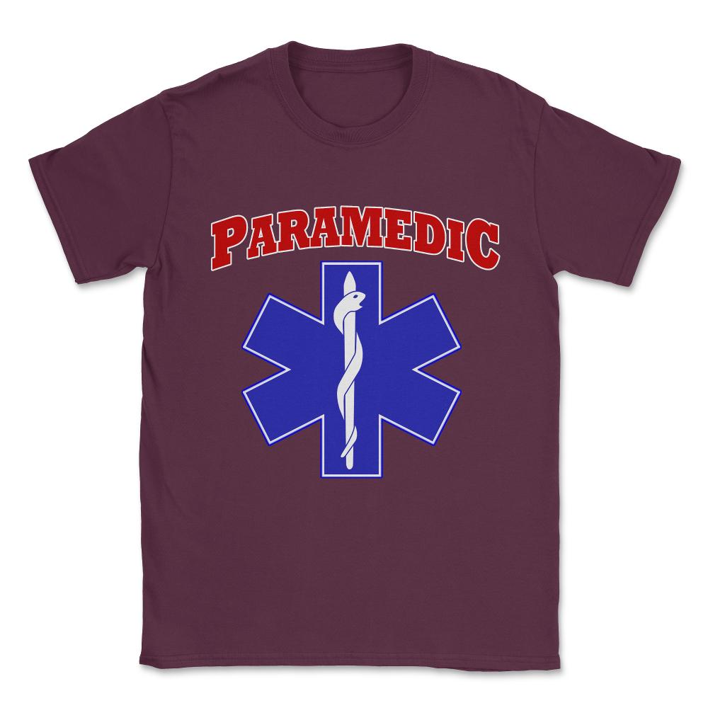 Paramedic EMS Symbol Unisex T-Shirt - Maroon