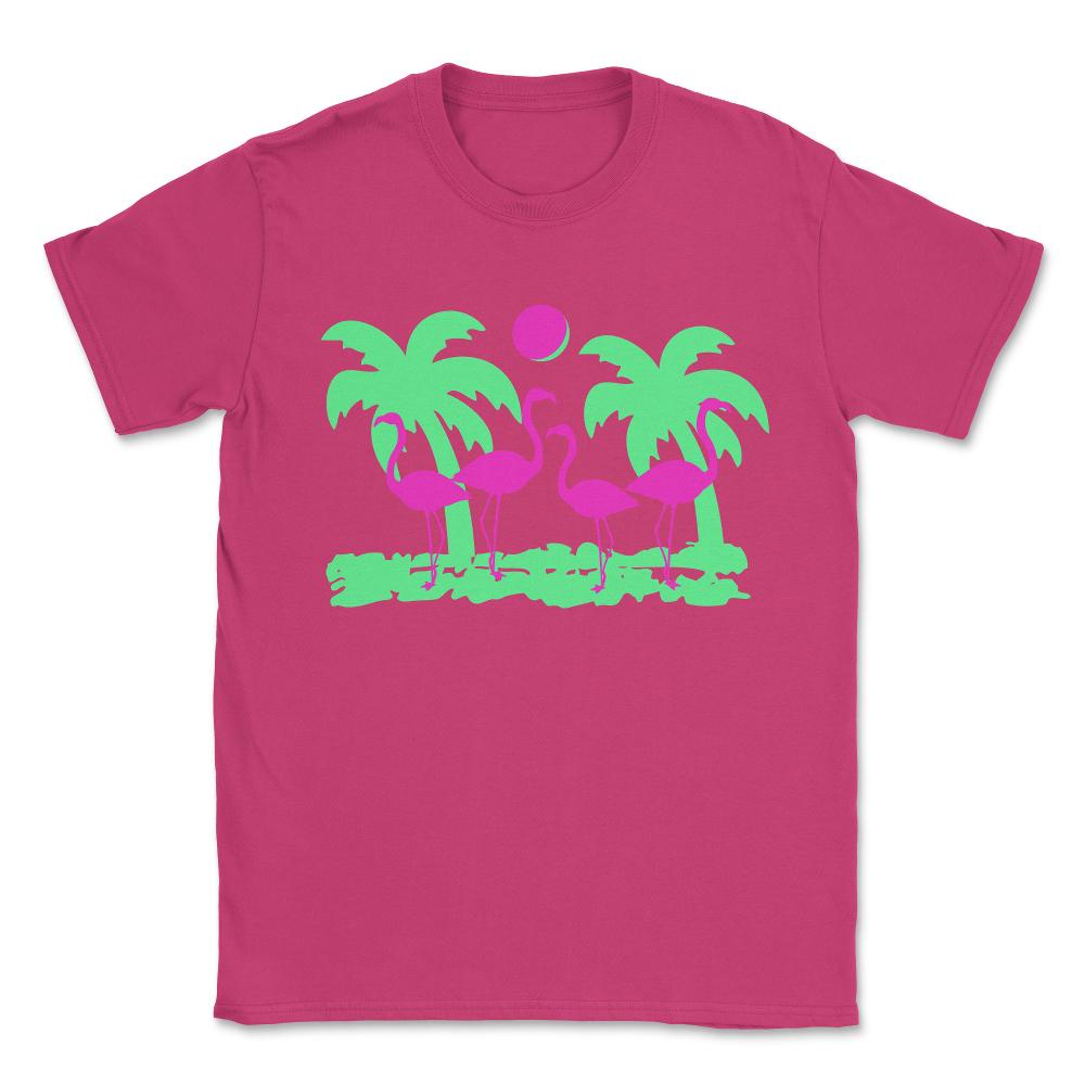 Pink Flamingos Unisex T-Shirt - Heliconia