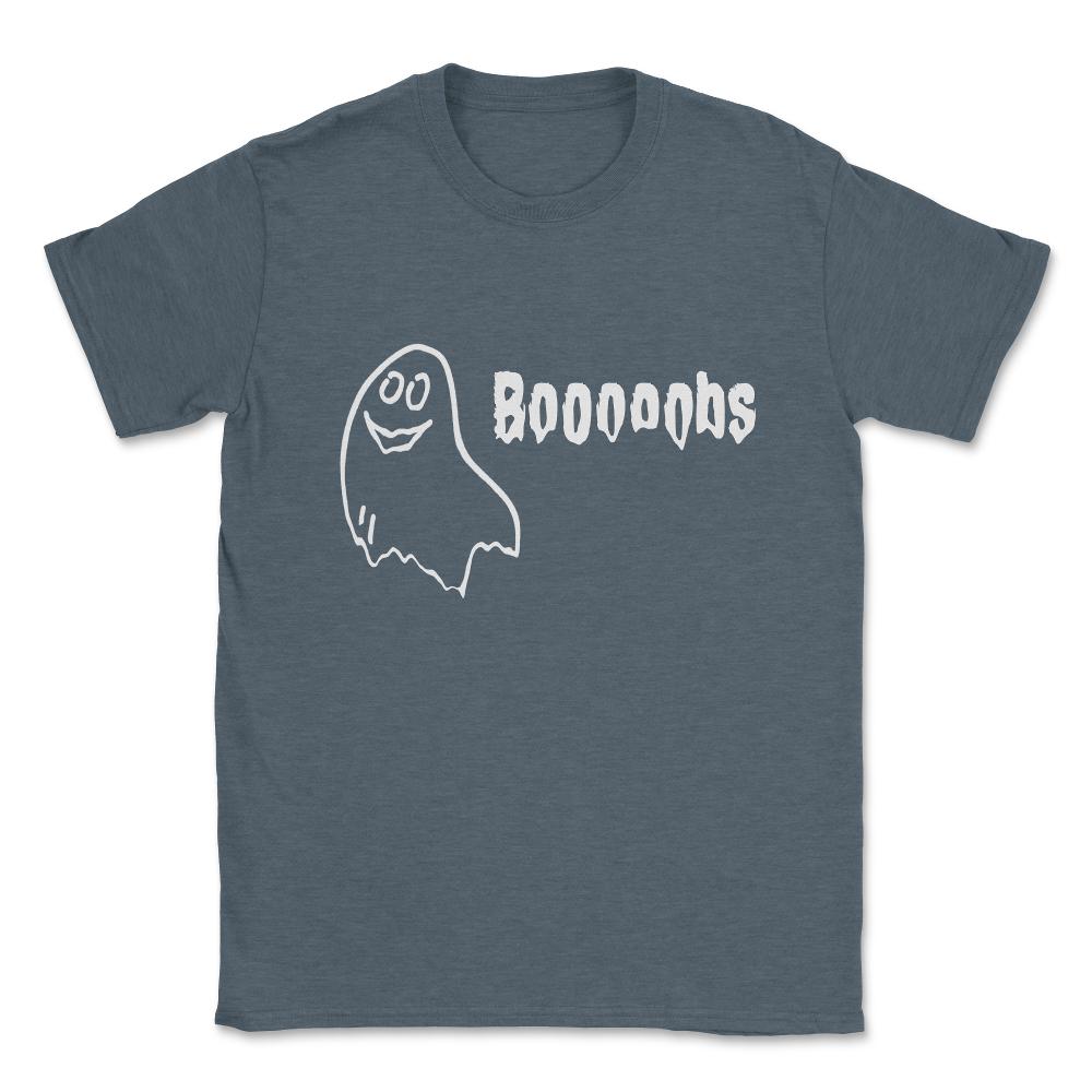 Booooobs Boo Halloween Ghost Unisex T-Shirt - Dark Grey Heather