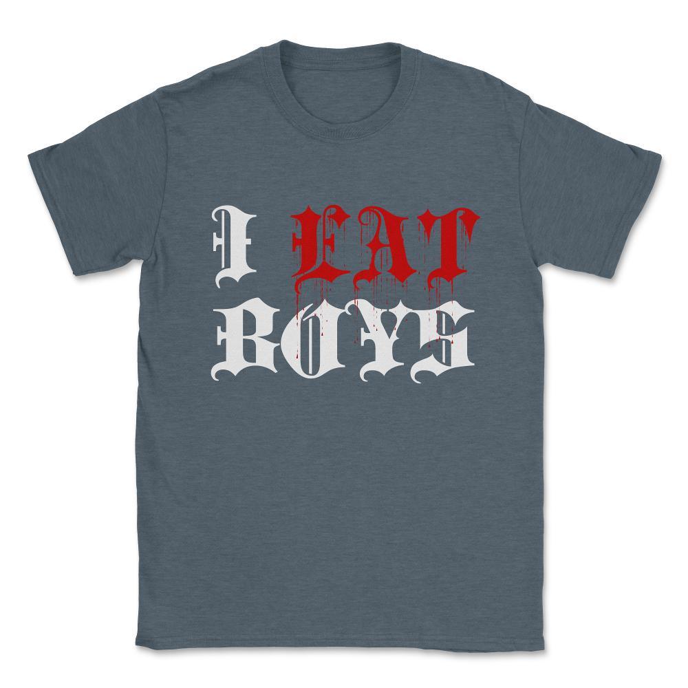 I Eat Boys Vampire Halloween Unisex T-Shirt - Dark Grey Heather