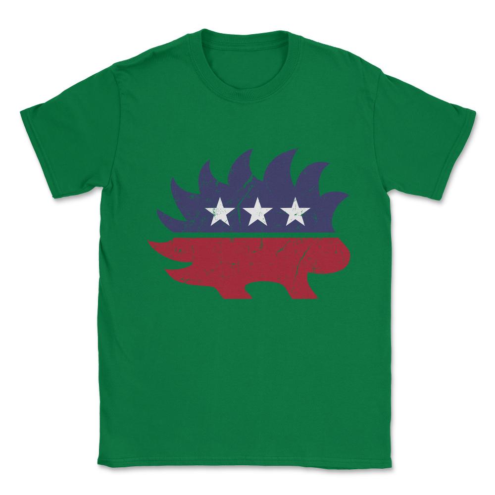 Libertarian Porcupine Unisex T-Shirt - Green