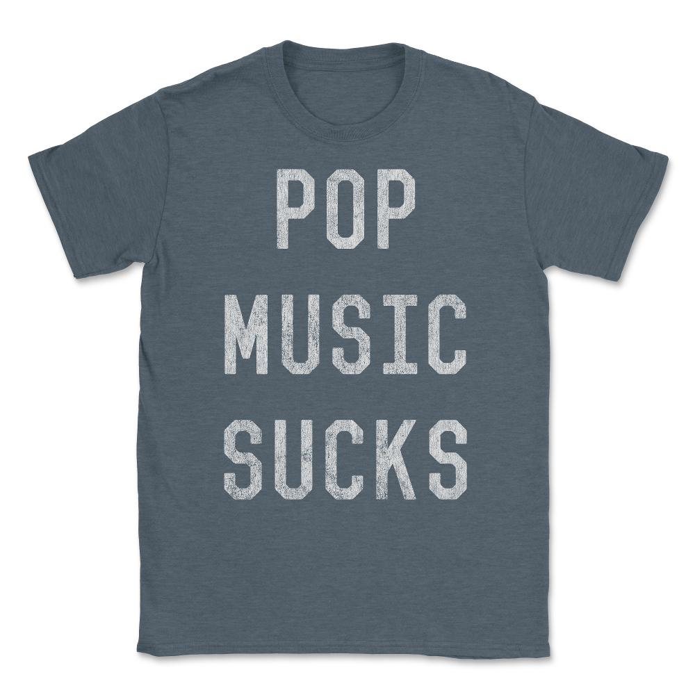 Vintage Pop Music Sucks Unisex T-Shirt - Dark Grey Heather