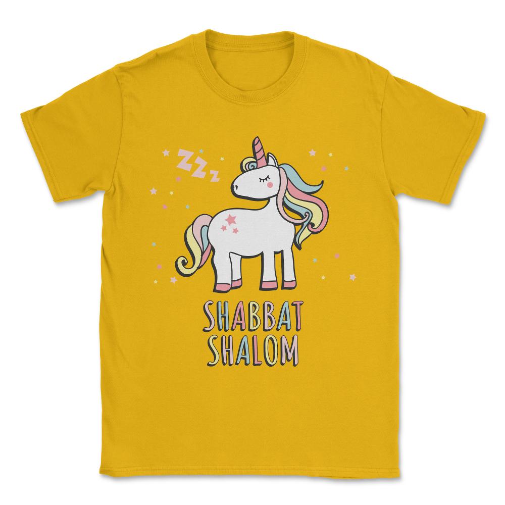Shabbat Shalom Jewish Unicorn  Unisex T-Shirt - Gold