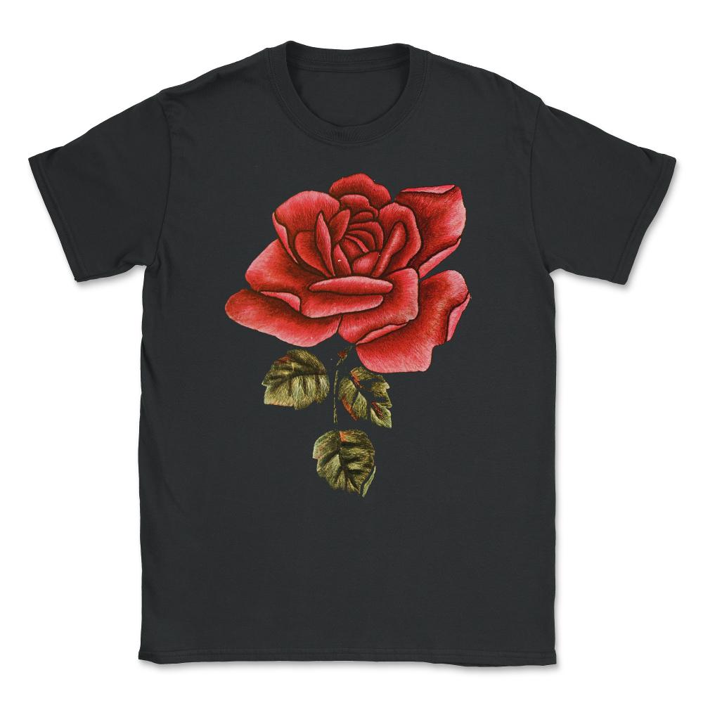 Vintage Rose Unisex T-Shirt - Black