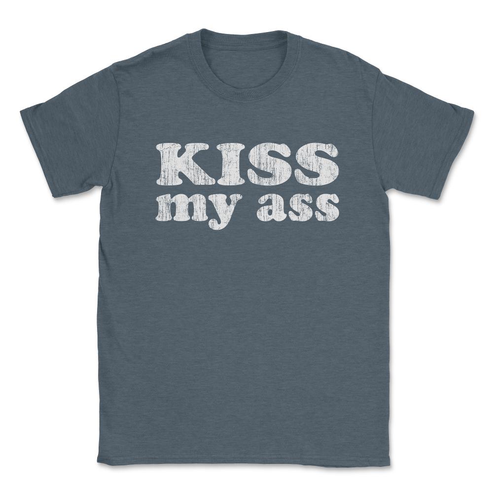 Kiss My Ass Big Vintage Unisex T-Shirt - Dark Grey Heather
