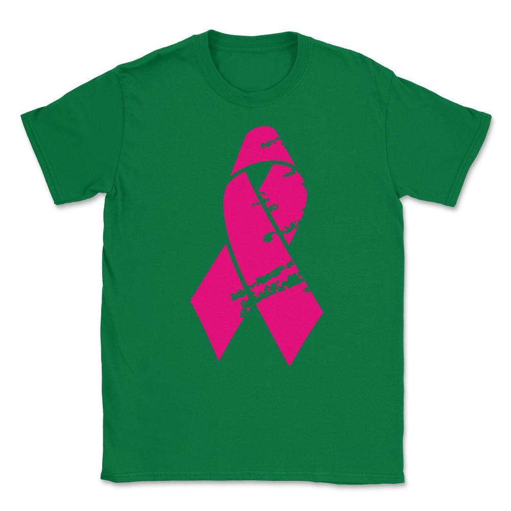 Distressed Pink Ribbon Unisex T-Shirt - Green