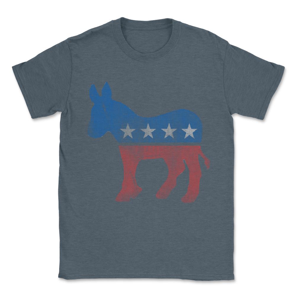 Democrat Donkey Vintage Unisex T-Shirt - Dark Grey Heather