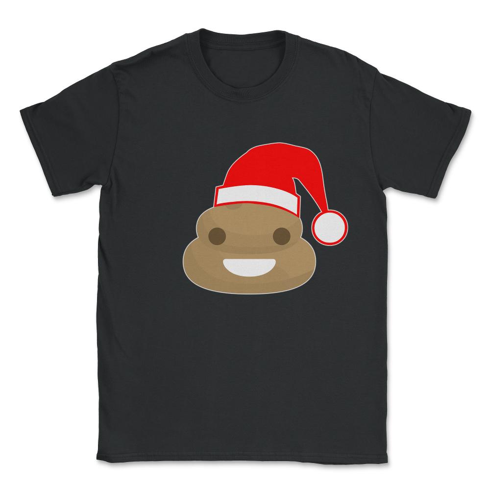 Poop Emoji Santa Unisex T-Shirt - Black