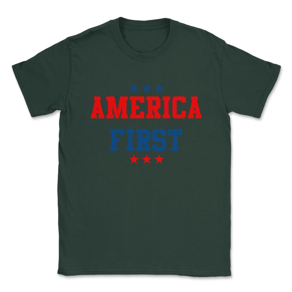 America First Unisex T-Shirt - Forest Green