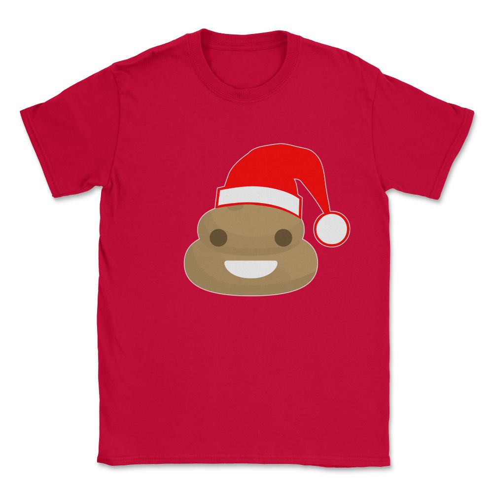 Poop Emoji Santa Unisex T-Shirt - Red