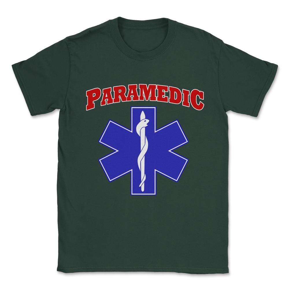 Paramedic EMS Symbol Unisex T-Shirt - Forest Green