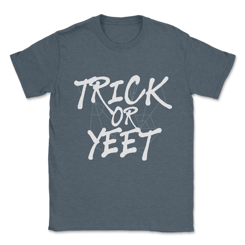 Trick or Yeet Halloween Unisex T-Shirt - Dark Grey Heather