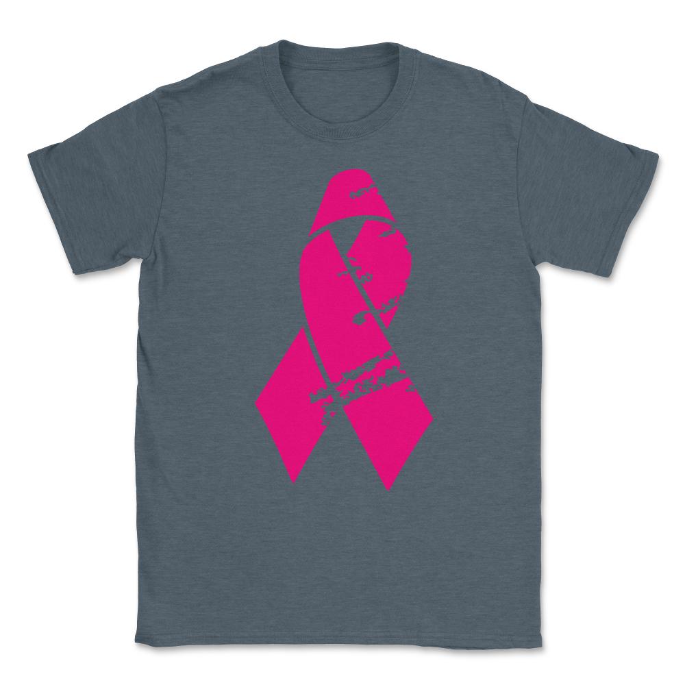 Distressed Pink Ribbon Unisex T-Shirt - Dark Grey Heather